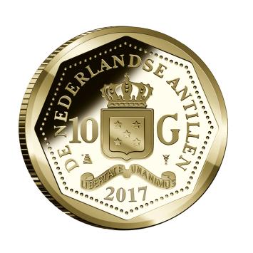 10 Gulden 2017 Verjaardagsmunt Koning Willem-Alexander Nederlandse Antillen goud proof